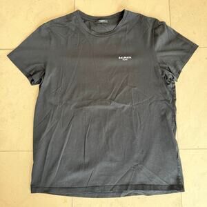 Balmain Paris Logo T-Shirt Black Cotton Short Sleeve Designer Tee Size XXL